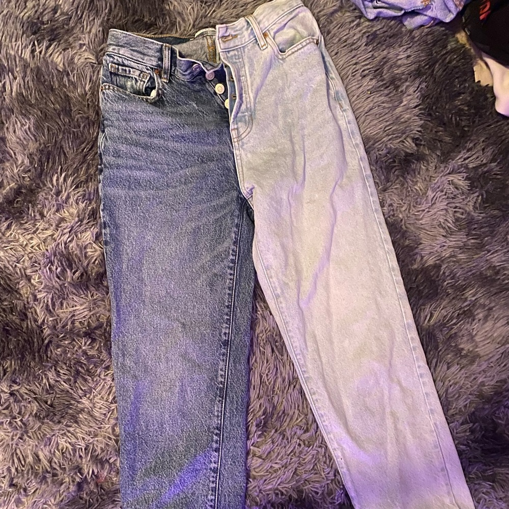 00 pacsun half and half shade jeans